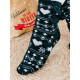 Čierne vianočné ponožky s brmbolcami