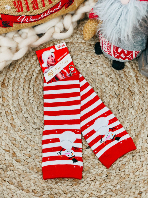 Vianočné bielo-červené ponožky