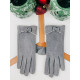 Dámske sivé rukavice s mašľou