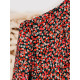 Červeno-čierne kvetované šaty s gombíkmi Melana