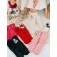 Ružové zateplené vianočné ponožky s uškami