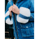 Dámska zateplená riflová bunda s kapucňou modrá White