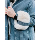 Dámska zateplená riflová bunda s kapucňou sivá