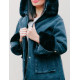 Dámska zateplená riflová bunda s kapucňou čierna