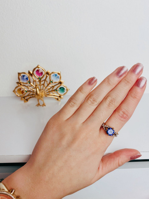 Dámsky fialový prsteň 