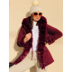 Bordová zimná zateplená bunda s kapucňou