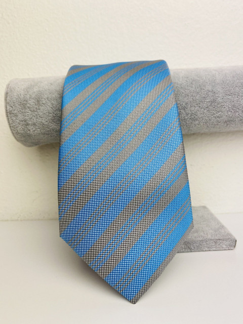 Pánska hnedo-tyrkysová kravata 