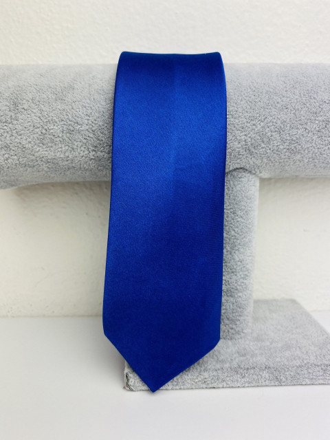 Pánska kráľovská modrá saténová úzka kravata