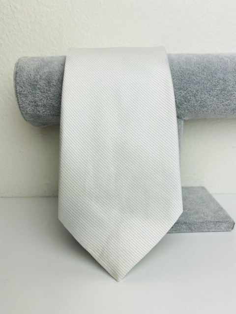 Pánska biela saténová kravata 