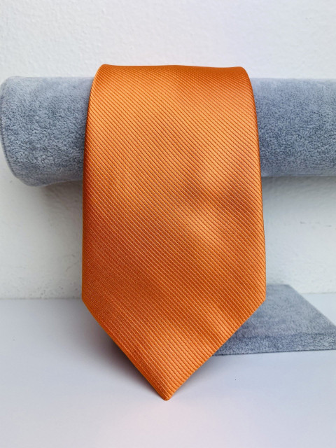 Pánska oranžová saténová kravata 