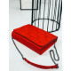 Dámska červená kabelka s odopínateľnou reťazou