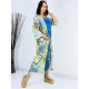 Dlhé saténové modré kimono