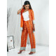 Dámsky oranžový komplet kimono + nohavice