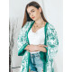 Dlhé zelené kimono s opaskom Astra