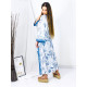 Dlhé modré kimono s opaskom Astra
