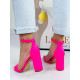 Dámske ružové sandálky s hrubým opätkom