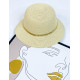 Béžový slamený klobúk s reťazou 