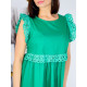 Dámske zelené letné šaty s madeirovými rukávmi