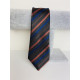 Pánska modro-hnedá saténová úzka kravata