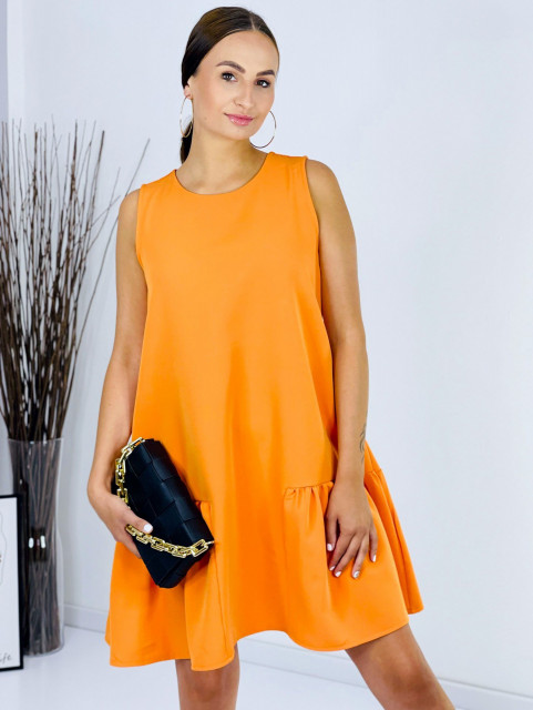 Dámske oranžové volánové šaty Auora