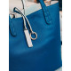 Dámska obojstranná béžovo-modrá kabelka s kapsičkou