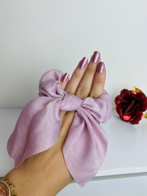 Scrunchie ružová gumička do vlasov