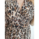 Dámske hnedé leopardie šaty s gombíkmi