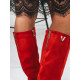 Dámske semišové červené čižmy pod kolená Victoria