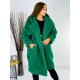 Zelený Teddy kabát s kapucňou 