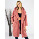 Ružový Teddy kabát s kapucňou 