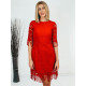 Dámske elegantné červené čipkované šaty
