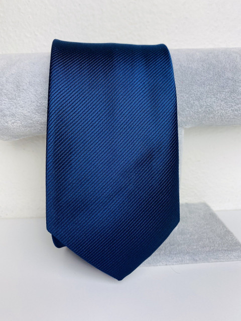 Pánska tmavá modrá saténová kravata 