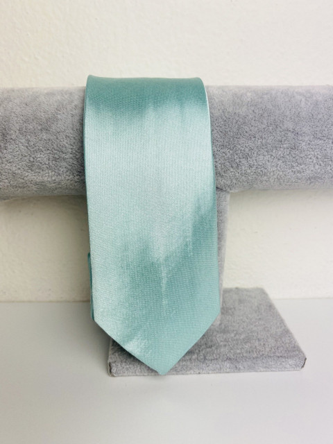 Pánska mentolová saténová úzka kravata