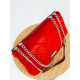 Dámska červená kabelka so striebornou reťazou Zaja