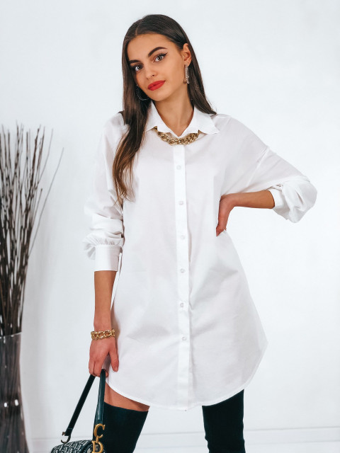 Dámske biele košeľové šaty na gombíky