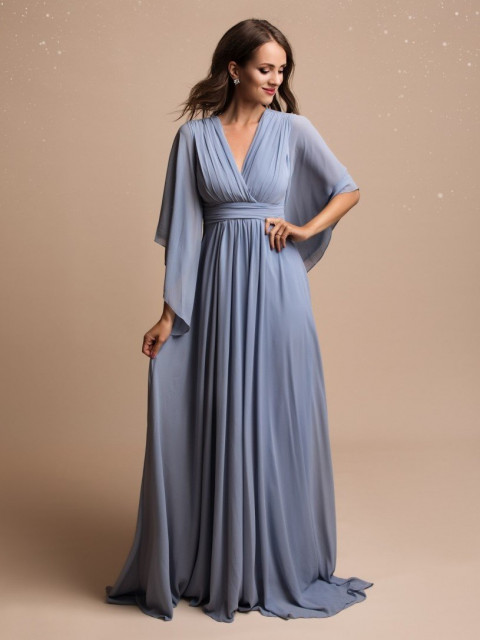 Dámske dlhé svetlo-modré spoločenské šaty Grece