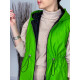 Dámska svetlá zelená koženková vesta s kapucňou
