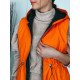 Dámska oranžová koženková vesta s kapucňou