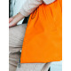Dámska oranžová koženková vesta s kapucňou