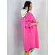 Dámska dlhá ružová kabátová košeľa 