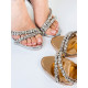Dámske sandále s kamienkami - medené