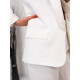 Dámsky biely nohavicový kostým s opaskom