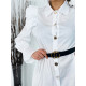 Dámske košeľové šaty s opaskom - biele