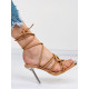 Exkluzívne dámske sandále so šnurovačkou - béžové