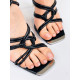 Exkluzívne dámske sandále so šnurovačkou - čierne