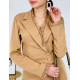 Hnedé elegantné sakové šaty s čipkou na rukávoch
