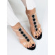 Luxusné dámske čierne sandále s ozdobnými kamienkami