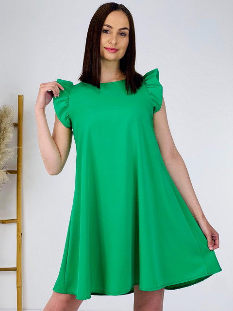 Dámske zelené šaty s volánmi
