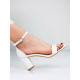 Dámske biele sandále s nízkym opätkom