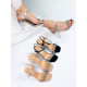 Strieborné dámske sandále s kamienkami na transparentnom opätku